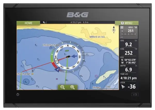 B&G - Vulcan 9FS, 9-inch chartplotter and radar display with global basemap