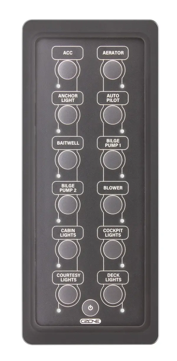 CZone 12-Way Waterproof Keypad - Portrait