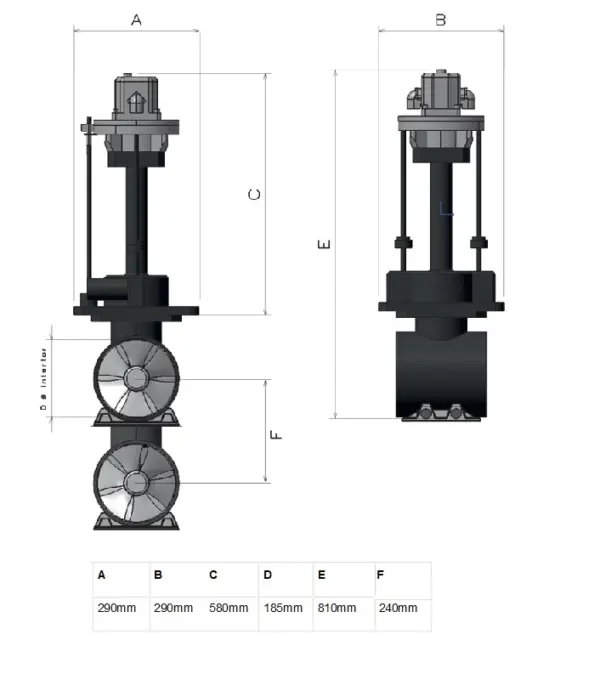 Max Power Hydraulic Retractable Thruster VIP 150 HYD (12V control) - Image 2