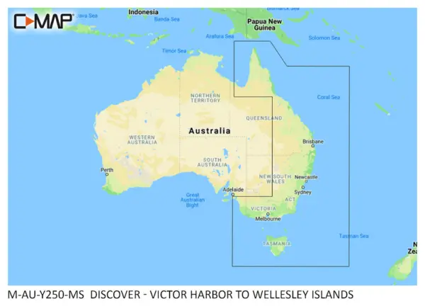 M-AU-Y250-MS  - Australia East Coast Discover Chart Card