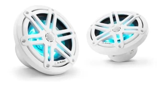 JL Audio - M3 7.7  inch Speakers - Gloss White Sports Grill with LED Lighting